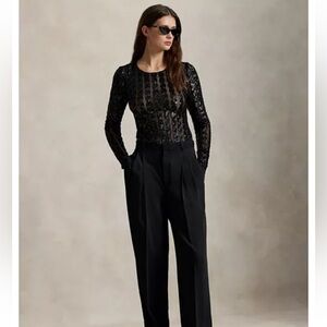 Polo Ralph Lauren Sequin Cable Mesh Bodysuit